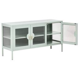 Wyld and Coco Mint Green Steel 3-Door Sideboard - Industrial Office Storage - thumbnail 4