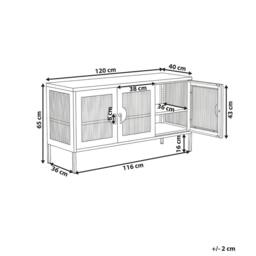 Wyld and Coco Mint Green Steel 3-Door Sideboard - Industrial Office Storage - thumbnail 3
