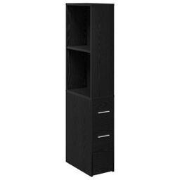 Berkfield Home Narrow Bathroom Cupboard Black oak Particle board - thumbnail 2