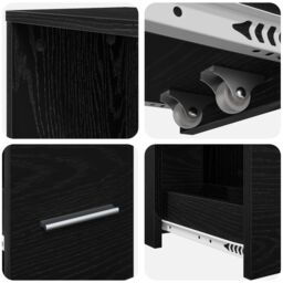 Berkfield Home Narrow Bathroom Cupboard Black oak Particle board - thumbnail 9