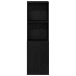 Berkfield Home Narrow Bathroom Cupboard Black oak Particle board - thumbnail 7