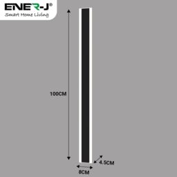 ENER-J Outdoor LED Wall Light 100cm 48W CCT Dimmable IP65 Black in White - thumbnail 2