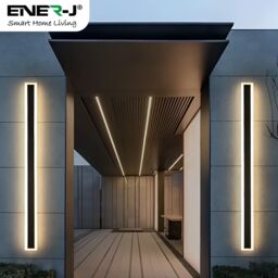 ENER-J Outdoor LED Wall Light 100cm 48W CCT Dimmable IP65 Black in White - thumbnail 6
