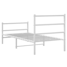 Berkfield Home Metal Bed Frame without Mattress with Footboard¬†White 90x190cm in White - Size: 90x190 cm - thumbnail 7