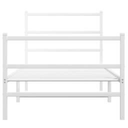 Berkfield Home Metal Bed Frame without Mattress with Footboard¬†White 90x190cm in White - Size: 90x190 cm - thumbnail 5