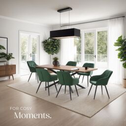 tectake Dining Chair Marilyn Set Of 4 - Dark Green / Black - Size: 4 Pack - thumbnail 8