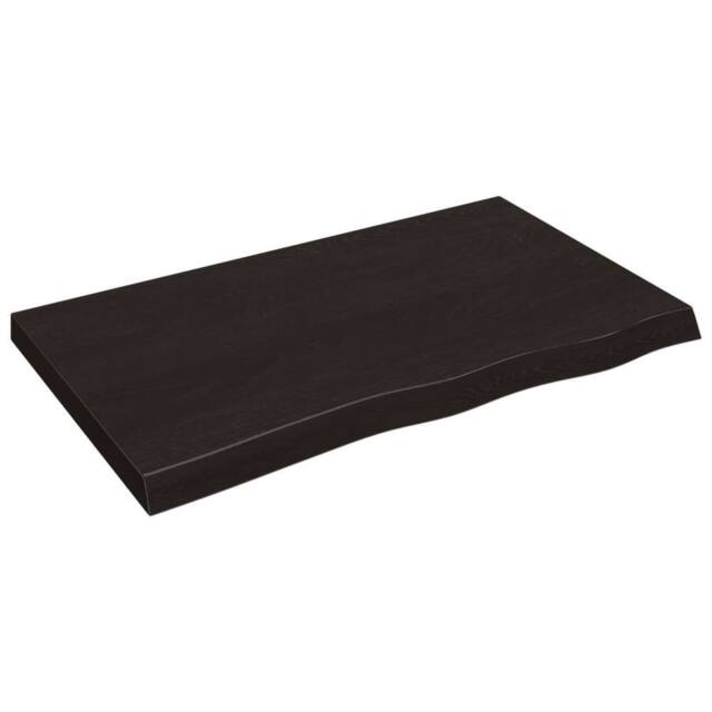 Berkfield Home Table Top Dark Grey 100x60x(2-6) cm Treated Solid Wood Oak in Dark Brown - image 1