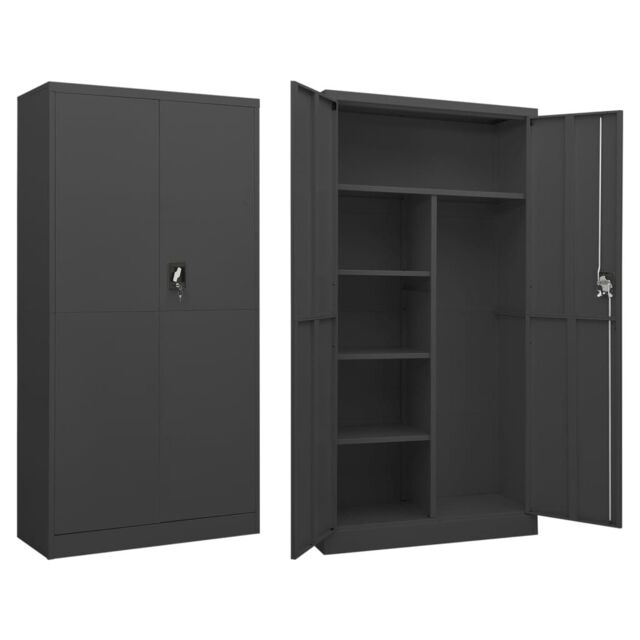 Berkfield Home Locker Cabinet Anthracite 90x40x180 cm Steel in Black - Size: 90 x 40 x 180 cm - image 1