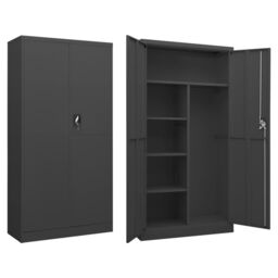 Berkfield Home Locker Cabinet Anthracite 90x40x180 cm Steel in Black - Size: 90 x 40 x 180 cm - thumbnail 1
