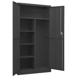 Berkfield Home Locker Cabinet Anthracite 90x40x180 cm Steel in Black - Size: 90 x 40 x 180 cm - thumbnail 5