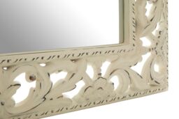 Orsina Rustic Cream Wall Mirror with Floral Frame, Portrait or Landscape Mounting Mirror, Square Wall Mirror - thumbnail 5
