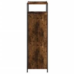Berkfield Home Shoe Cabinet Smoked Oak 60x34x112 Engineered Wood in Brown - thumbnail 6