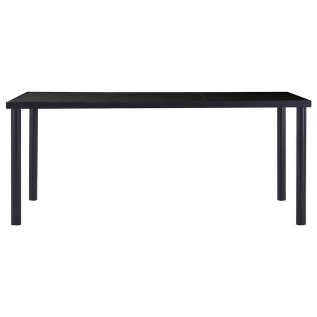 Berkfield Home Dining Table Black 180x90x75 cm Tempered Glass - Size: 180 x 90 x 75 cm - image 1