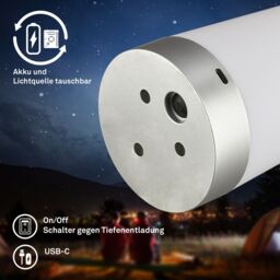 BRILONER RGBW Cordless Chrome Matt Battery Powered LED Table Lamp in Silver - thumbnail 7