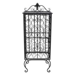 Berkfield Home Wine Rack for 28 Bottles Metal in Black - thumbnail 4