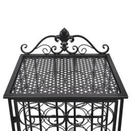 Berkfield Home Wine Rack for 28 Bottles Metal in Black - thumbnail 5