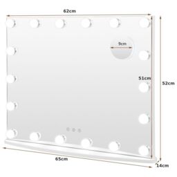 Costway 2 in 1 Tabletop&Wall Mounted Makeup Mirror Vanity Mirror w/18 LED Lights in White - thumbnail 2
