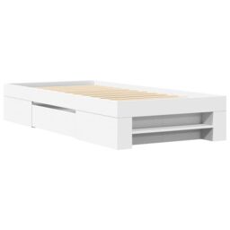 Berkfield Home Bed Frame without Mattress White 90x200 cm Engineered Wood - thumbnail 3