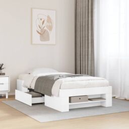 Berkfield Home Bed Frame without Mattress White 90x200 cm Engineered Wood - thumbnail 1