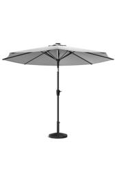 Living and Home Large Solar Powered LED Patio Umbrella for Outdoor Garden Patio with Base in Light Grey - thumbnail 4