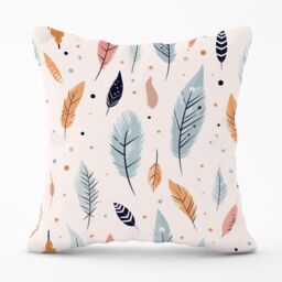 Warren Reed - Designer Pastel Feather Pattern Outdoor Cushion in Blue - Size: 60 cm x 60 cm - thumbnail 1