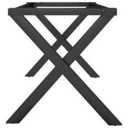 Berkfield Home Coffee Table Legs X-Frame 80x40x43 cm Steel in Black - Size: 80 x 40 x 43 cm - thumbnail 5