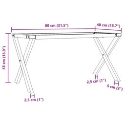 Berkfield Home Coffee Table Legs X-Frame 80x40x43 cm Steel in Black - Size: 80 x 40 x 43 cm - thumbnail 9