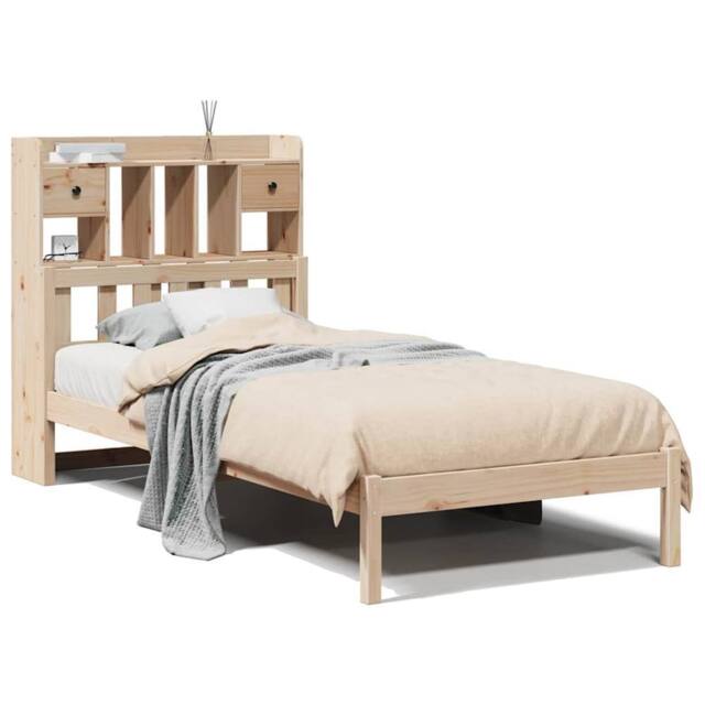 Berkfield Home Bookcase Bed without Mattress 90x190 cm Single Solid Wood Pine in Tan - image 1