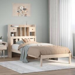 Berkfield Home Bookcase Bed without Mattress 90x190 cm Single Solid Wood Pine in Tan - thumbnail 2