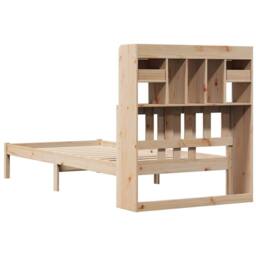 Berkfield Home Bookcase Bed without Mattress 90x190 cm Single Solid Wood Pine in Tan - thumbnail 6