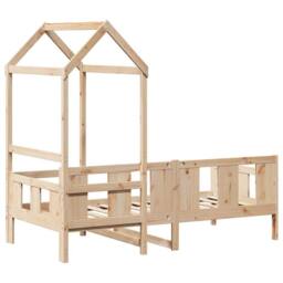 Berkfield Home Beautiful Day Bed with Roof without Mattress 80x200 cm Solid Wood in Natural - thumbnail 8
