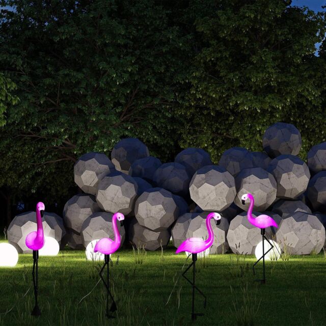 Obasyhig Solar Flamingo Floor Lamp Outdoor Ambient Lighting in Pink - image 1