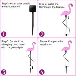 Obasyhig Solar Flamingo Floor Lamp Outdoor Ambient Lighting in Pink - thumbnail 6