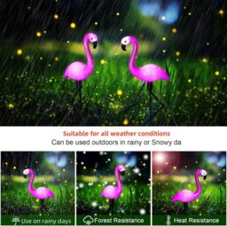 Obasyhig Solar Flamingo Floor Lamp Outdoor Ambient Lighting in Pink - thumbnail 5