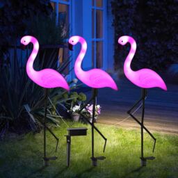 Obasyhig Solar Flamingo Floor Lamp Outdoor Ambient Lighting in Pink - thumbnail 2