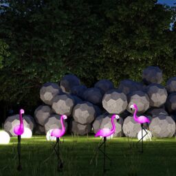 Obasyhig Solar Flamingo Floor Lamp Outdoor Ambient Lighting in Pink - thumbnail 1