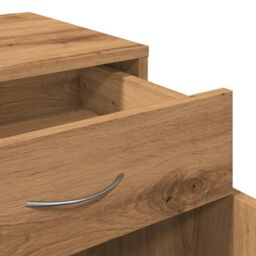 Berkfield Home Rolling Cabinet Artisan Oak 45x38x54 cm Engineered Wood in Brown - Size: 45 x 38 x 54 cm - thumbnail 9
