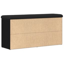 Berkfield Home Storage Bench Black Oak 100x30x48 cm Engineered Wood - Size: 100 x 30 x 48 cm - thumbnail 7