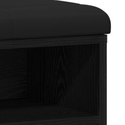 Berkfield Home Storage Bench Black Oak 100x30x48 cm Engineered Wood - Size: 100 x 30 x 48 cm - thumbnail 8