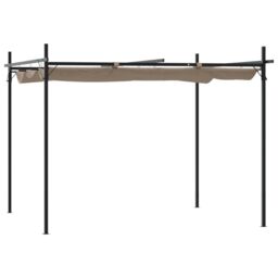 Berkfield Home Pergola with Retractable Roof Taupe 295x292x230 cm in Beige - Size: 295 x 292 x 230 cm - thumbnail 2