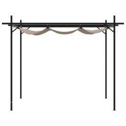 Berkfield Home Pergola with Retractable Roof Taupe 295x292x230 cm in Beige - Size: 295 x 292 x 230 cm - thumbnail 4