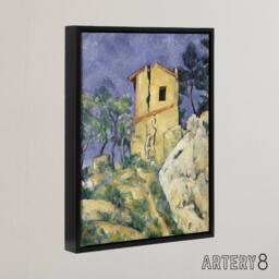"Artery8 The House with the Cracked Walls Cezanne Framed Canvas Wall Art Print - Size: W12"" x H16""" - thumbnail 2