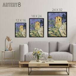 "Artery8 The House with the Cracked Walls Cezanne Framed Canvas Wall Art Print - Size: W12"" x H16""" - thumbnail 4