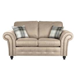 Furniture 786 Oakland Suede Leather 2 Seater Sofa in Stone