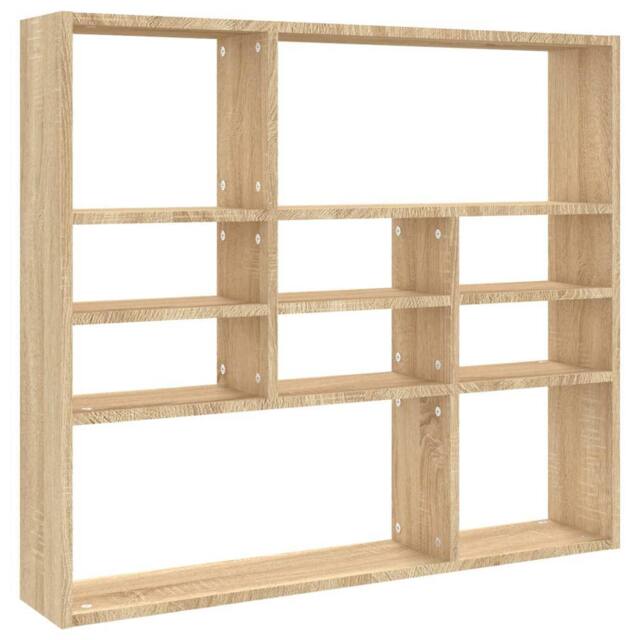 Berkfield Home Wall Shelf Sonoma Oak 90x16x78 cm Engineered Wood in Light Brown - Size: 90 x 16 x 78 cm - image 1