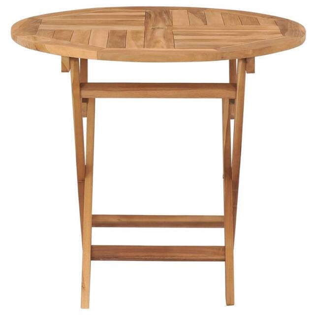 Berkfield Home Beautiful Folding Garden Table 85x76 cm Solid Teak Wood in Brown - image 1