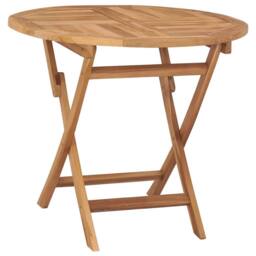 Berkfield Home Beautiful Folding Garden Table 85x76 cm Solid Teak Wood in Brown - thumbnail 2