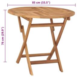 Berkfield Home Beautiful Folding Garden Table 85x76 cm Solid Teak Wood in Brown - thumbnail 9