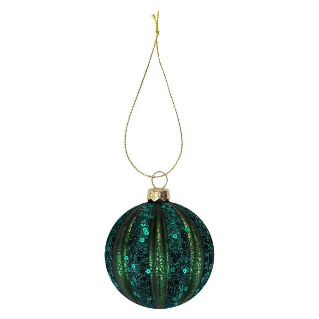 VFM e-Store Christmas Hanging Ball Decoration 10cm x 9cm Green X 1 - Size: 10 cm x 9 cm - image 1