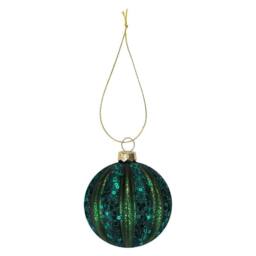 VFM e-Store Christmas Hanging Ball Decoration 10cm x 9cm Green X 1 - Size: 10 cm x 9 cm - thumbnail 1